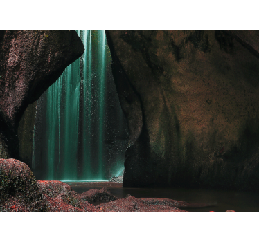 Papel mural naturaleza escena de cascada tropical - TenVinilo