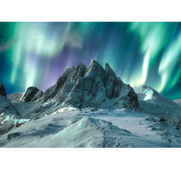 Papel mural paisajes auroras de montaña - TenVinilo