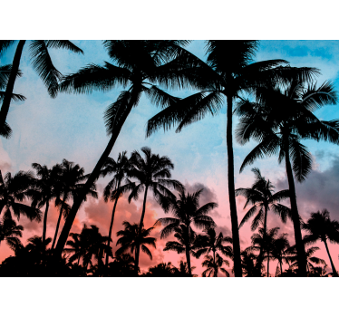 Papel mural naturaleza sombras de palmas tropicales - TenVinilo