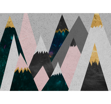 Papel mural montaña picos de montaña abstractos - TenVinilo