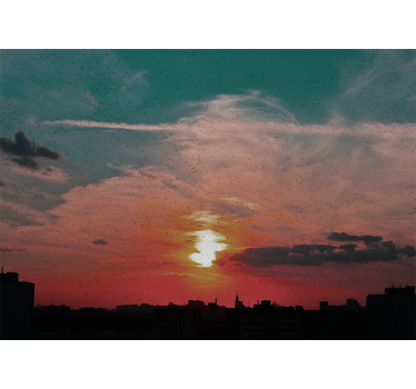 Papel mural paisajes atardecer sobre la ciudad - TenVinilo