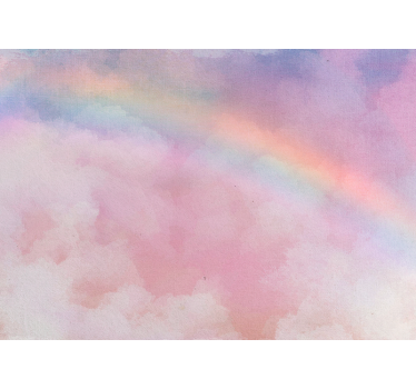 Fotomural bebé Arcoiris en nubes rosa bebé - TenVinilo