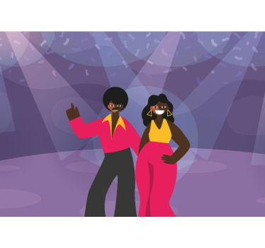 Fotomural vintage Bailando 80 disco hombre - TenVinilo
