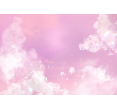 Mural para habitación juvenil Nubes blancas cielo rosa - TenVinilo