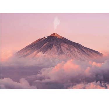 Papel mural montaña pico del volcán humeante - TenVinilo