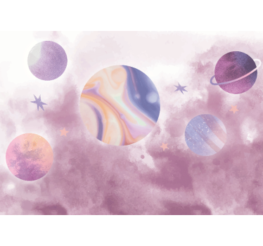 Papel mural espacio diseño planetario celestial - TenVinilo