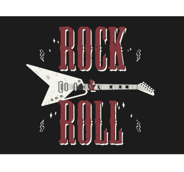 Mural para habitación juvenil Rock n 'roll con diseño de guitarra - TenVinilo