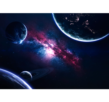 Fotomural galaxia Planetas en el universo - TenVinilo