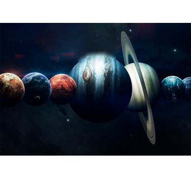 Papel mural espacio planetas en órbita - TenVinilo