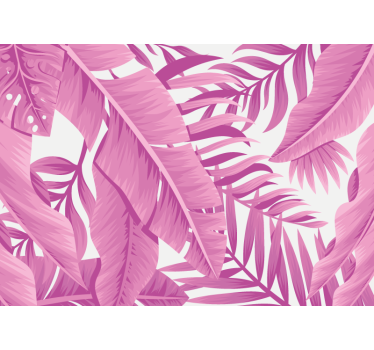 Papel mural naturaleza diseño tropical rosa - TenVinilo