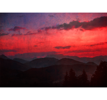 Papel mural montaña atardecer dramático - TenVinilo
