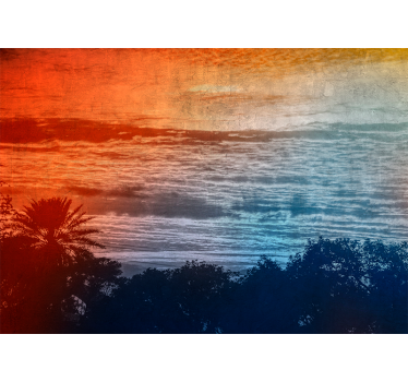 Papel mural paisajes crepúsculo sobre las olas - TenVinilo