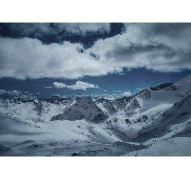 Papel mural montaña cumbres nevadas - TenVinilo