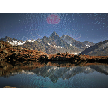 Papel mural paisajes reflejo de montañas majestuosas - TenVinilo