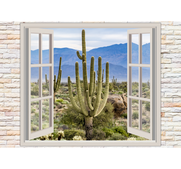 Papel mural naturaleza vista de cactus del desierto - TenVinilo