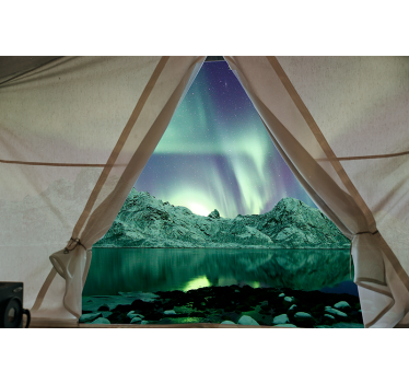 Papel mural paisajes vista de la aurora boreal - TenVinilo