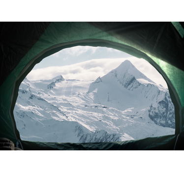 Papel mural montaña picos nevados majestuosos - TenVinilo
