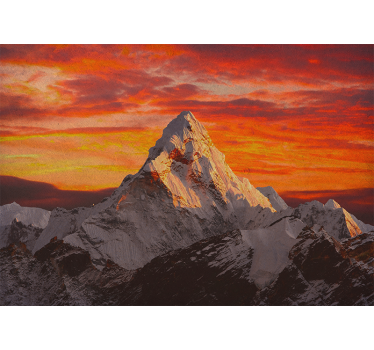 Papel mural montaña atardecer majestuoso en montañas - TenVinilo