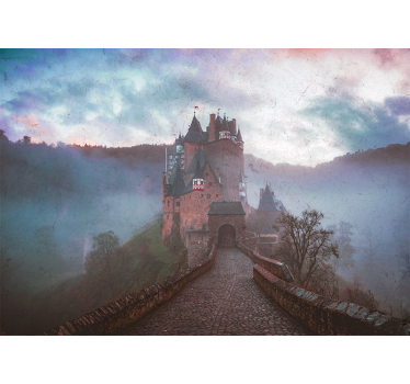 Fotomural bosque Castillo del bosque oscuro - TenVinilo