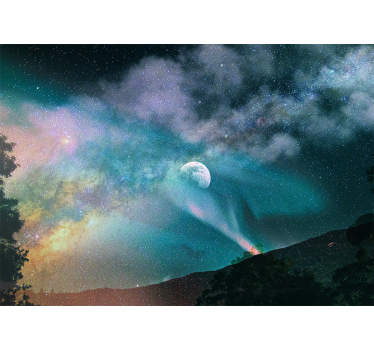 Papel mural espacio nebulosa de luz de luna celestial - TenVinilo