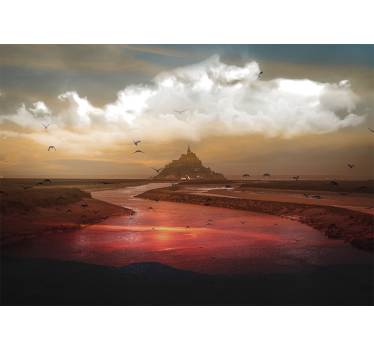 Papel mural paisajes inspirado en mont saint michel - TenVinilo