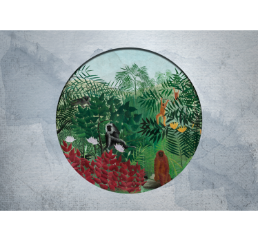 Papel mural selva escena de jungla vibrante - TenVinilo