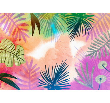 Papel mural naturaleza diseños de follaje tropical - TenVinilo