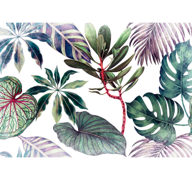 Papel mural naturaleza arreglo de follaje tropical - TenVinilo