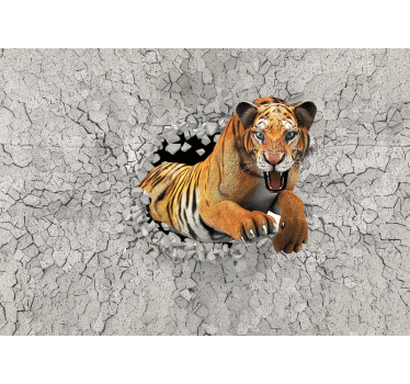 Mural animal Pintura de tigre 3d sólido - TenVinilo
