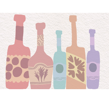 Fotomural entrada Botellas dibujadas a mano - TenVinilo