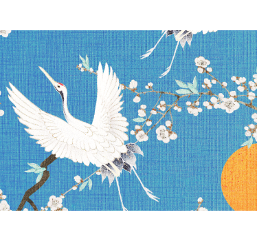 Fotomural vintage Pájaro colorido artístico "japandi" - TenVinilo
