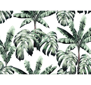 Fotomural de naturaleza Acuarela hojas tropicales - TenVinilo
