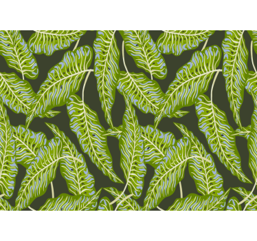 Papel mural naturaleza ilustración de hojas tropicales - TenVinilo