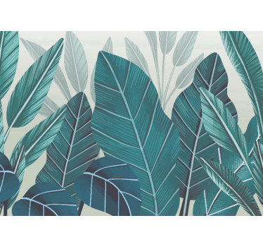 Papel mural naturaleza componentes de follaje tropical - TenVinilo