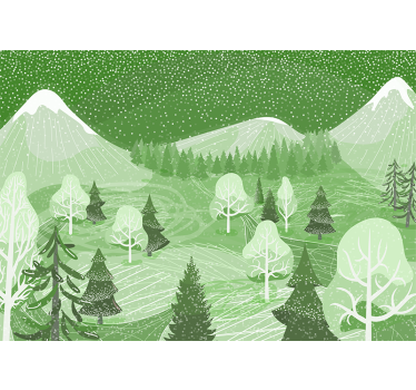 Papel mural naturaleza vista del bosque de montaña - TenVinilo