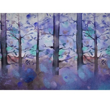 Papel mural bosque silueta de bosque sereno - TenVinilo