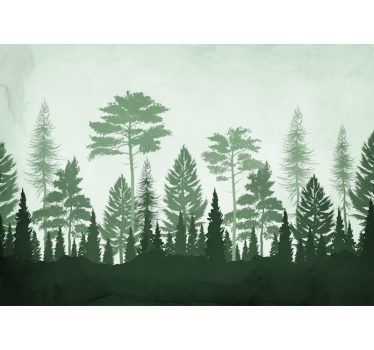 Papel mural bosque bosque verde frondoso - TenVinilo