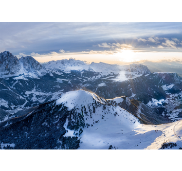 Papel mural montaña panorama del amanecer alpino - TenVinilo