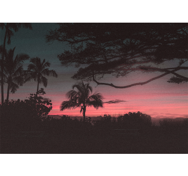 Papel mural paisajes silueta de atardecer tropical - TenVinilo