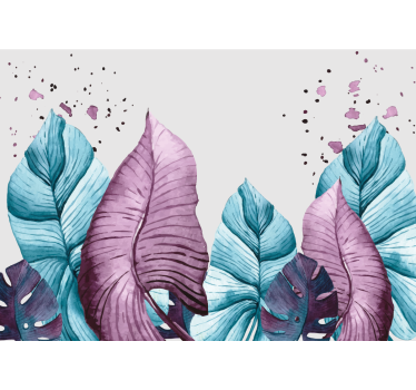 Papel mural naturaleza patrones de hojas grandes - TenVinilo