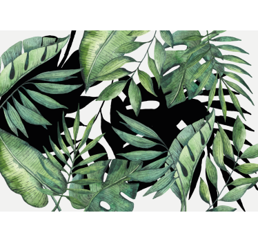 Papel mural naturaleza patrón de follaje tropical - TenVinilo