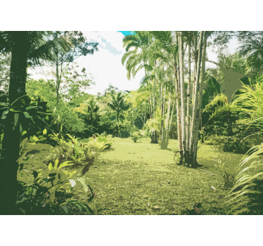 Papel mural selva paisaje tropical exuberante - TenVinilo