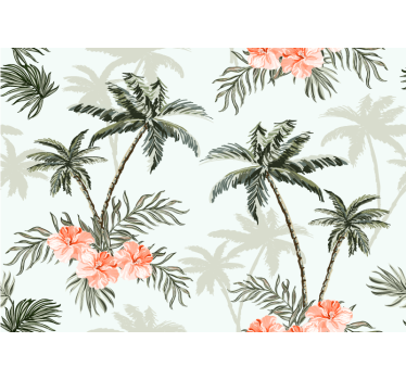 Papel mural naturaleza hojas de palma tropicales - TenVinilo