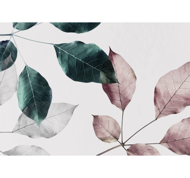 Papel mural naturaleza elementos de hojas elegantes - TenVinilo