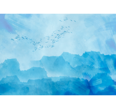 Papel mural naturaleza pájaros volando alto - TenVinilo
