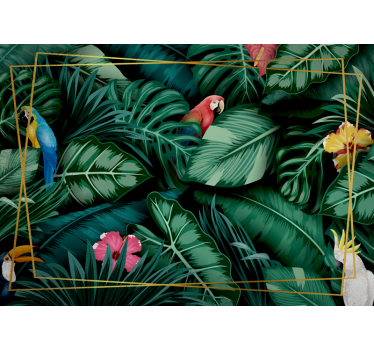 Mural animal Aves de la selva tropical - TenVinilo