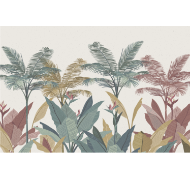 Fotomural de naturaleza Plantas tropicales de terracota - TenVinilo