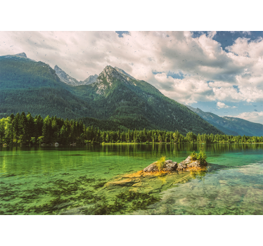 Papel mural paisajes reflejo en lago de montaña - TenVinilo