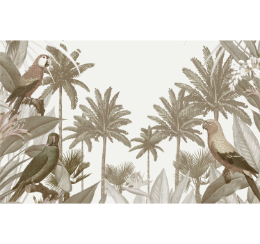 Papel mural selva fauna tropical antigua - TenVinilo
