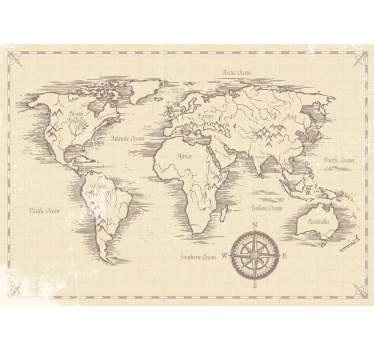 Fotomural para oficina mapa del mundo vintage - TenVinilo